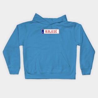 Belgium car license plate Kids Hoodie